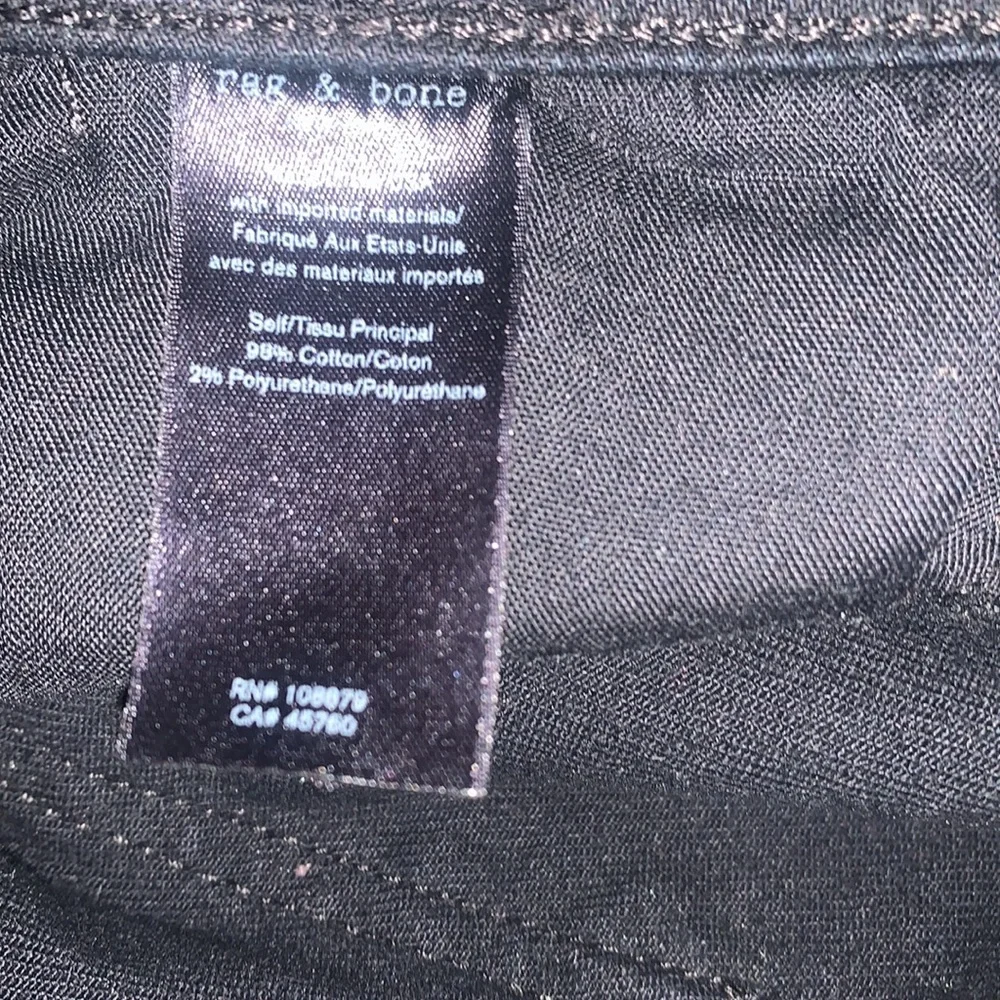 Rag & Bone NWT Bilbury Ankle Cigarette Metallic Hem Jean Size 25 Black/Gold - Picture 14 of 14